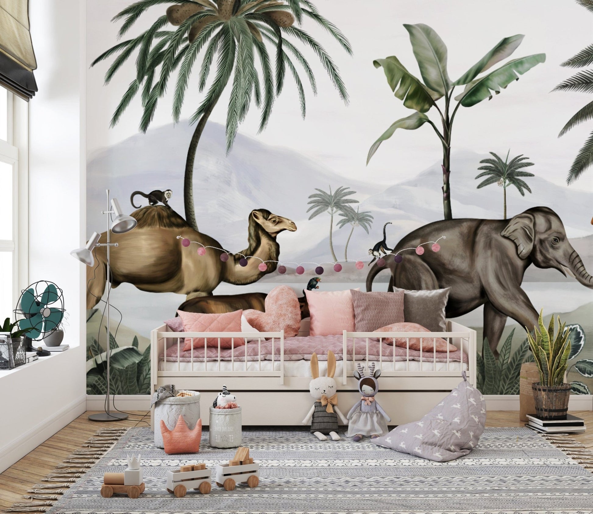 Scenic Safari Jungle Mural with Animals B726

