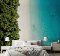 Master bedroom featuring the Tropical Shoreline Serenity wall muralGD9515