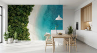 Pale aqua near the shore fades into deeper teal further out on this beach wall muralGD9557