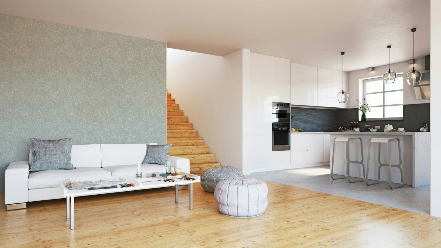 Wall decor showing a tranquil forest view

