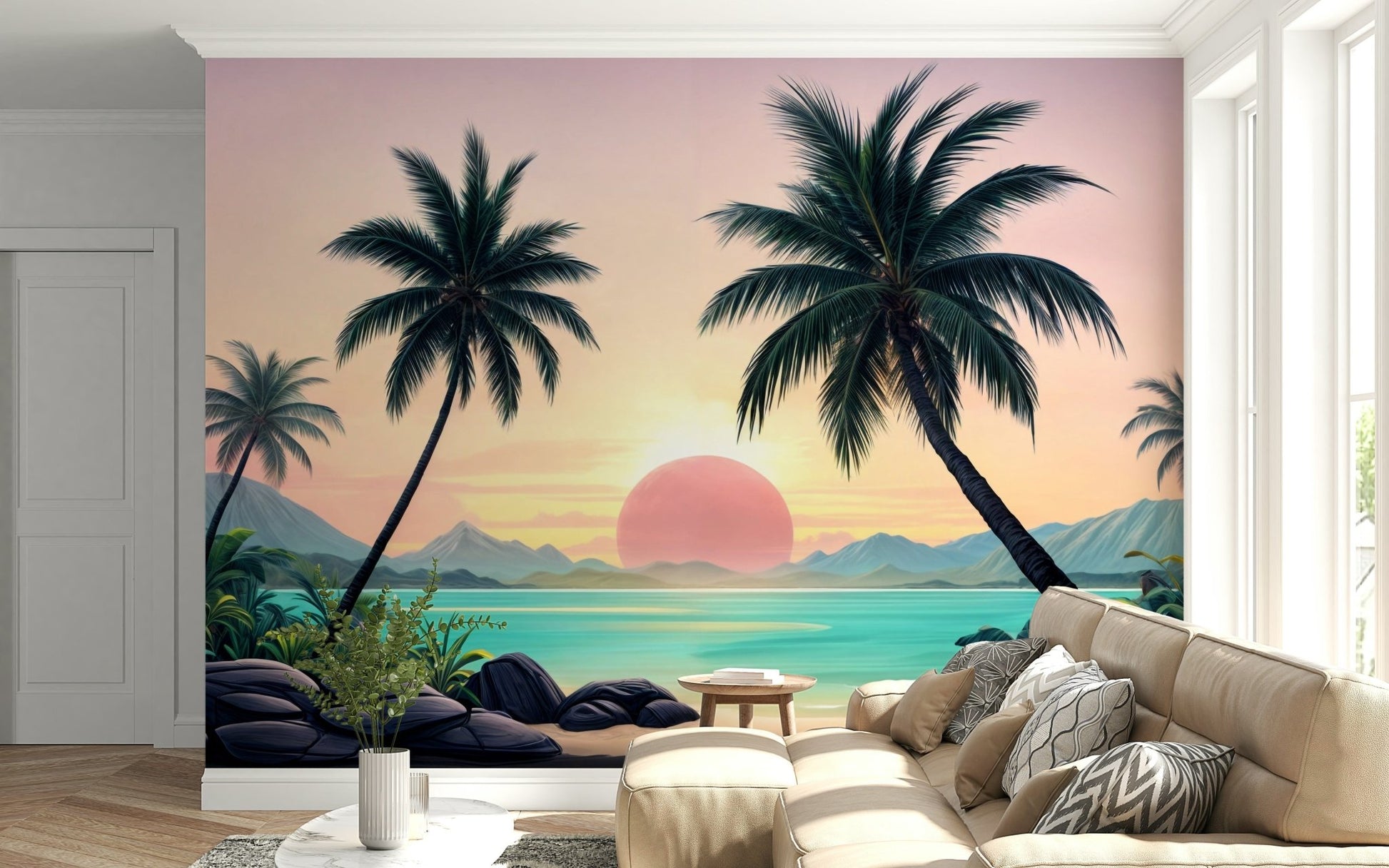 Exotic paradise vibe Tropical Sunset wallpaper for walls