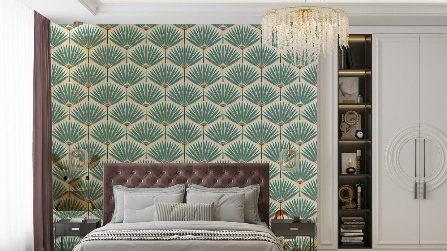 Teal paradise wallpaper for walls GD164

