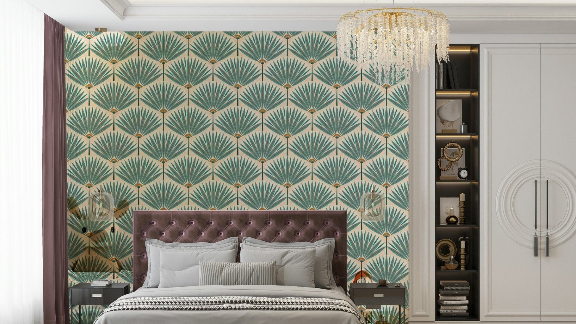 Teal paradise wallpaper for walls GD164

