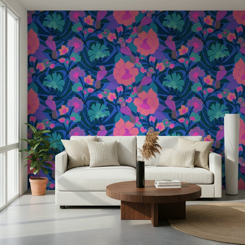 Tropical Tweets wallpaper for a nature themed bedroom.