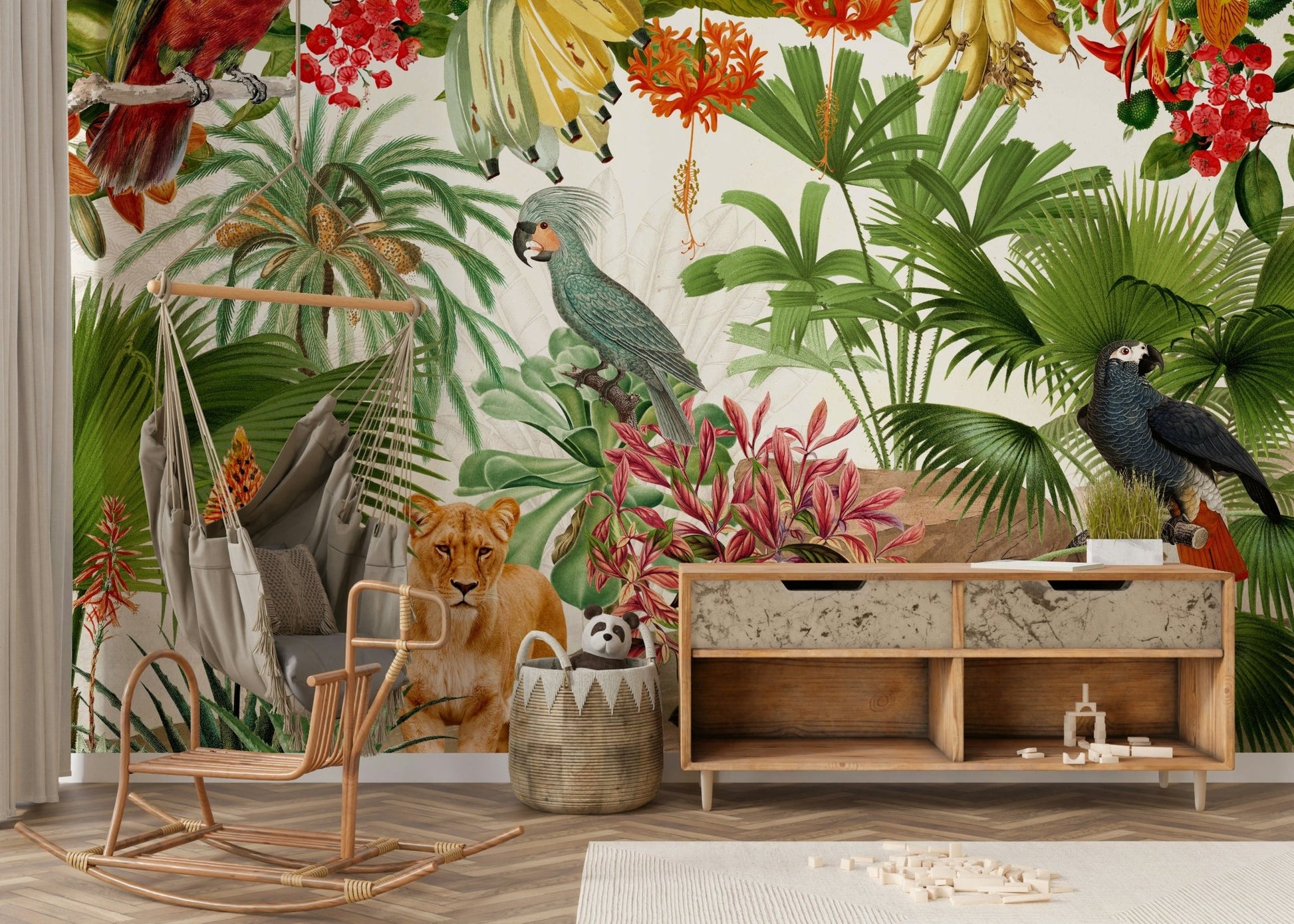 Tropical Garden Vintage Eden Mural for Wall Design