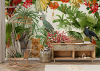 Tropical Garden Vintage Eden Mural for Wall Design