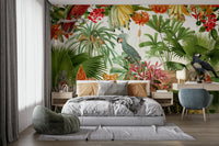 Nature-inspired Tropical Eden Mural for Wall Décor