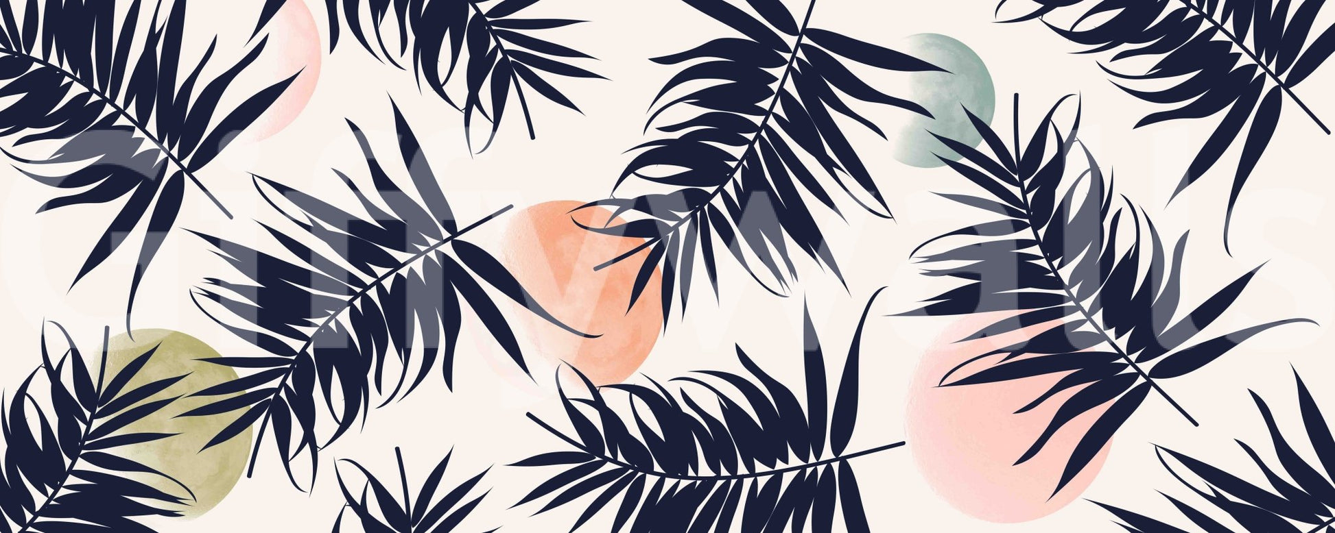 Tropical décor wallpaper with paradise island aesthetic

