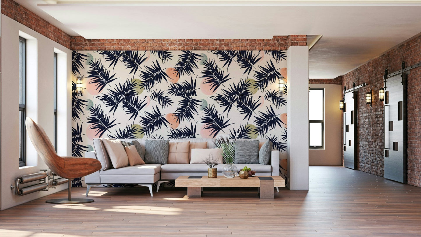 Colorful tropical wall design for beach-style interiors

