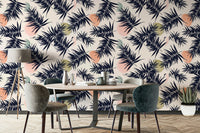 Banana leaf wallpaper with tropical island vibes

