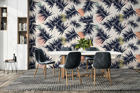 Bold jungle-themed wallpaper with exotic foliage

