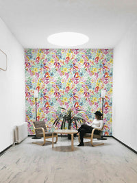 Artistic tropical watercolor wallpaper for modern spaces.

