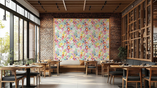 Tropical watercolor escape wallpaper for walls.

