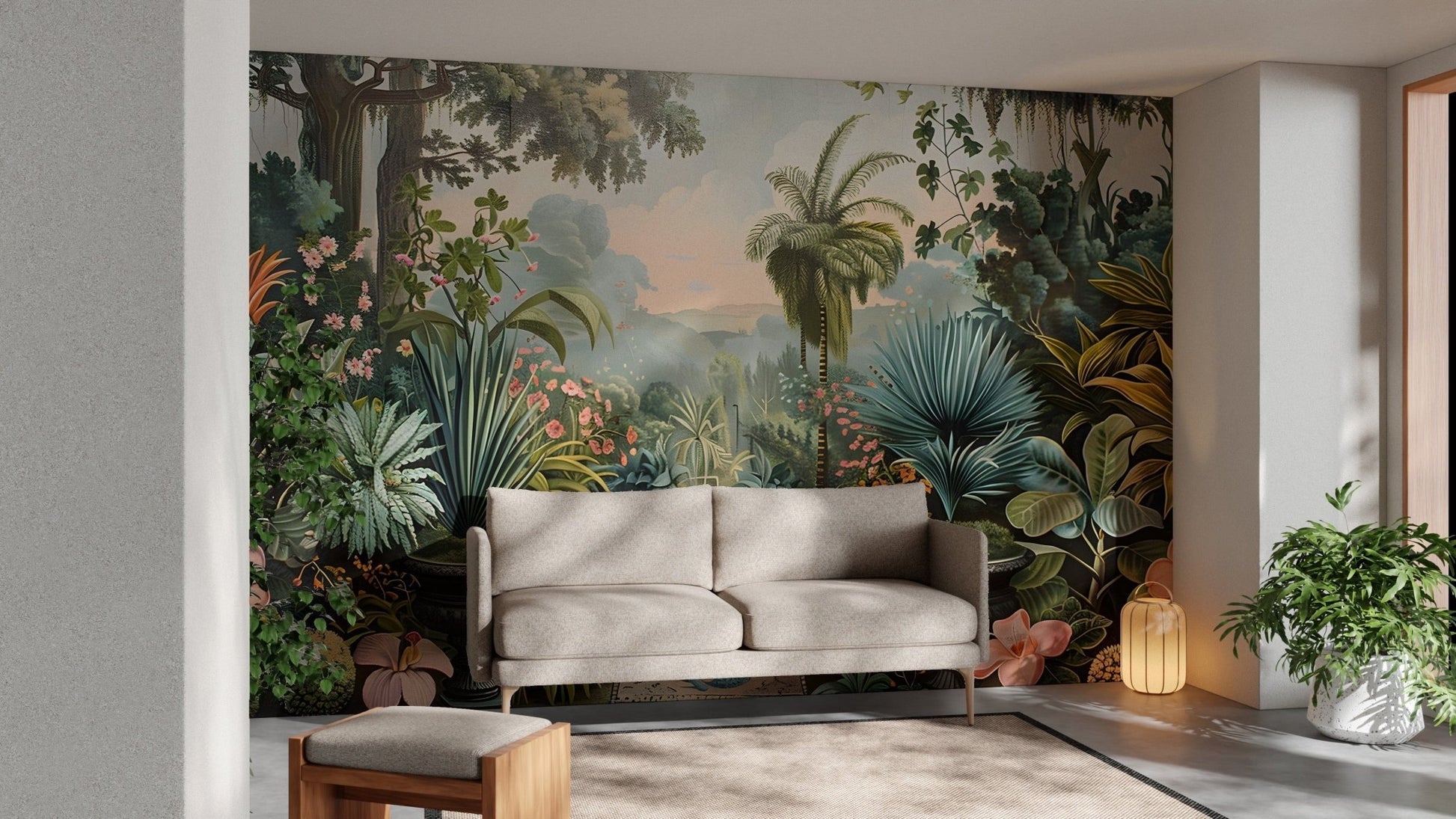 Tropical Watercolor Forest Monkey Wallpaper - Giffywalls