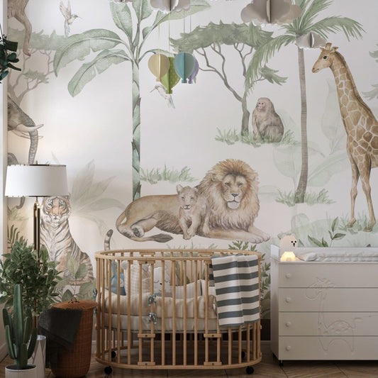 Vibrant Safari-Themed Wall Mural B756
