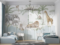 Tropical Wildlife Wall Mural Design
