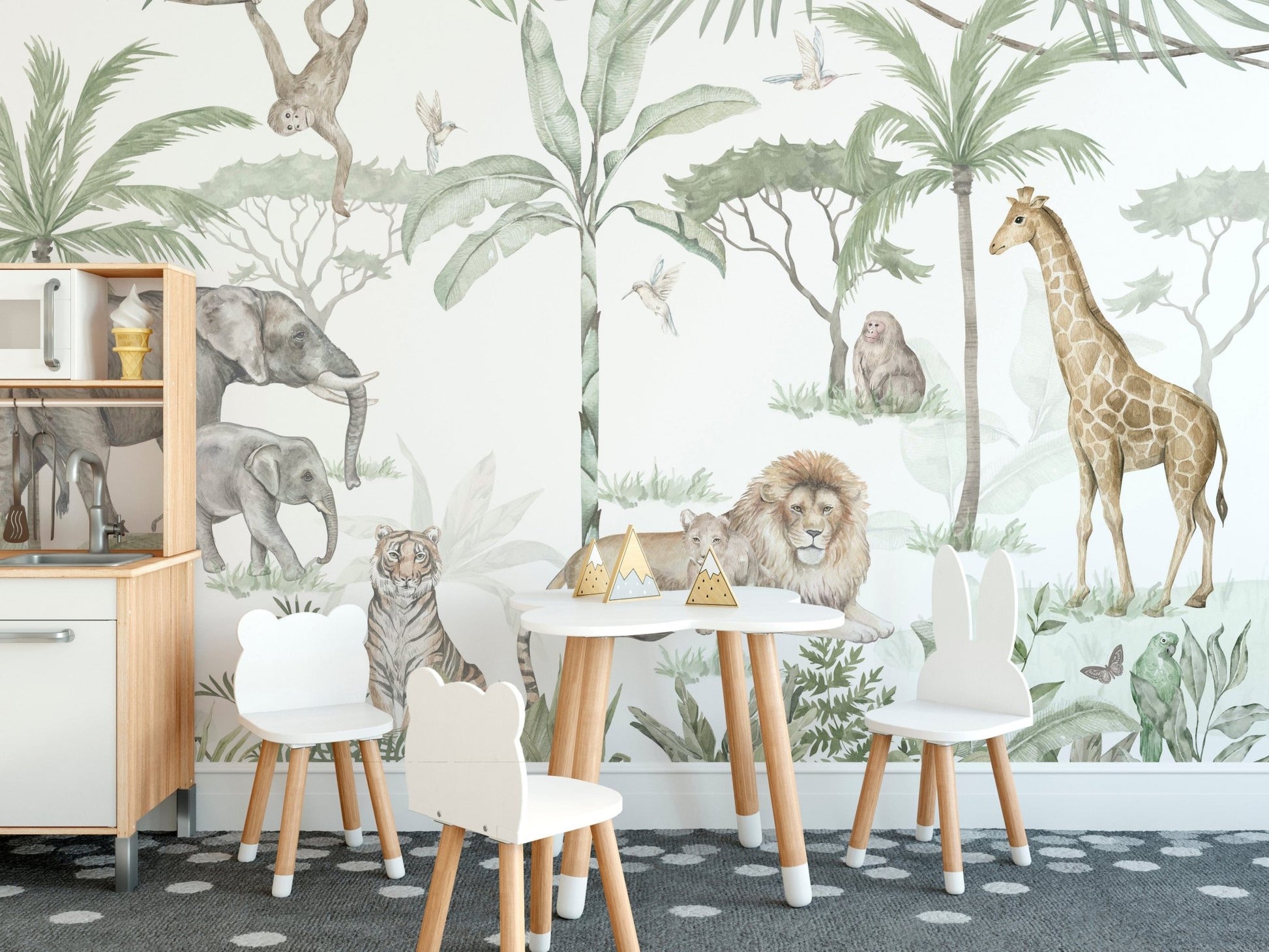 Jungle Animals Adventure Wall Design
