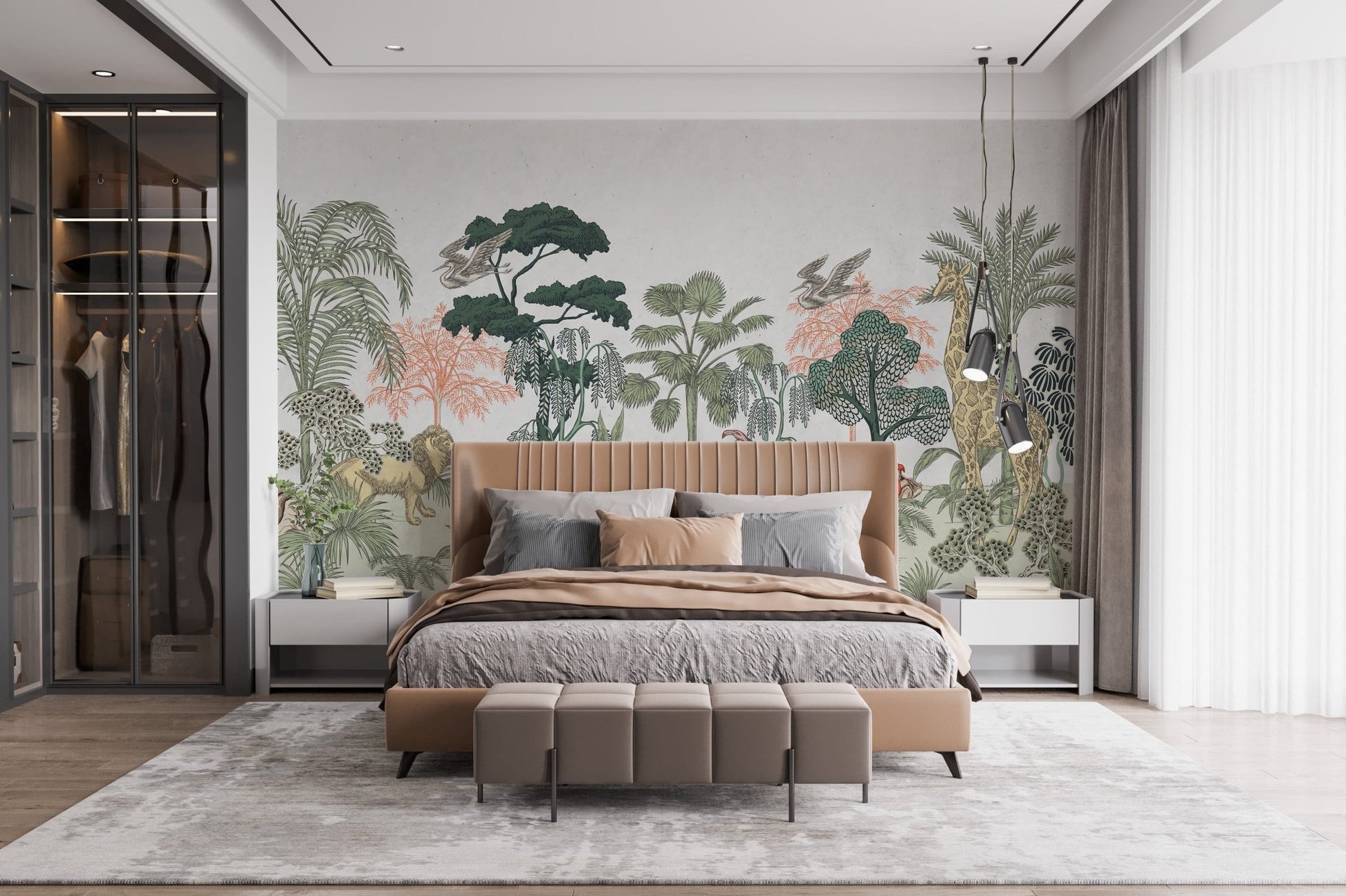 Vibrant wildlife-themed wall decor
