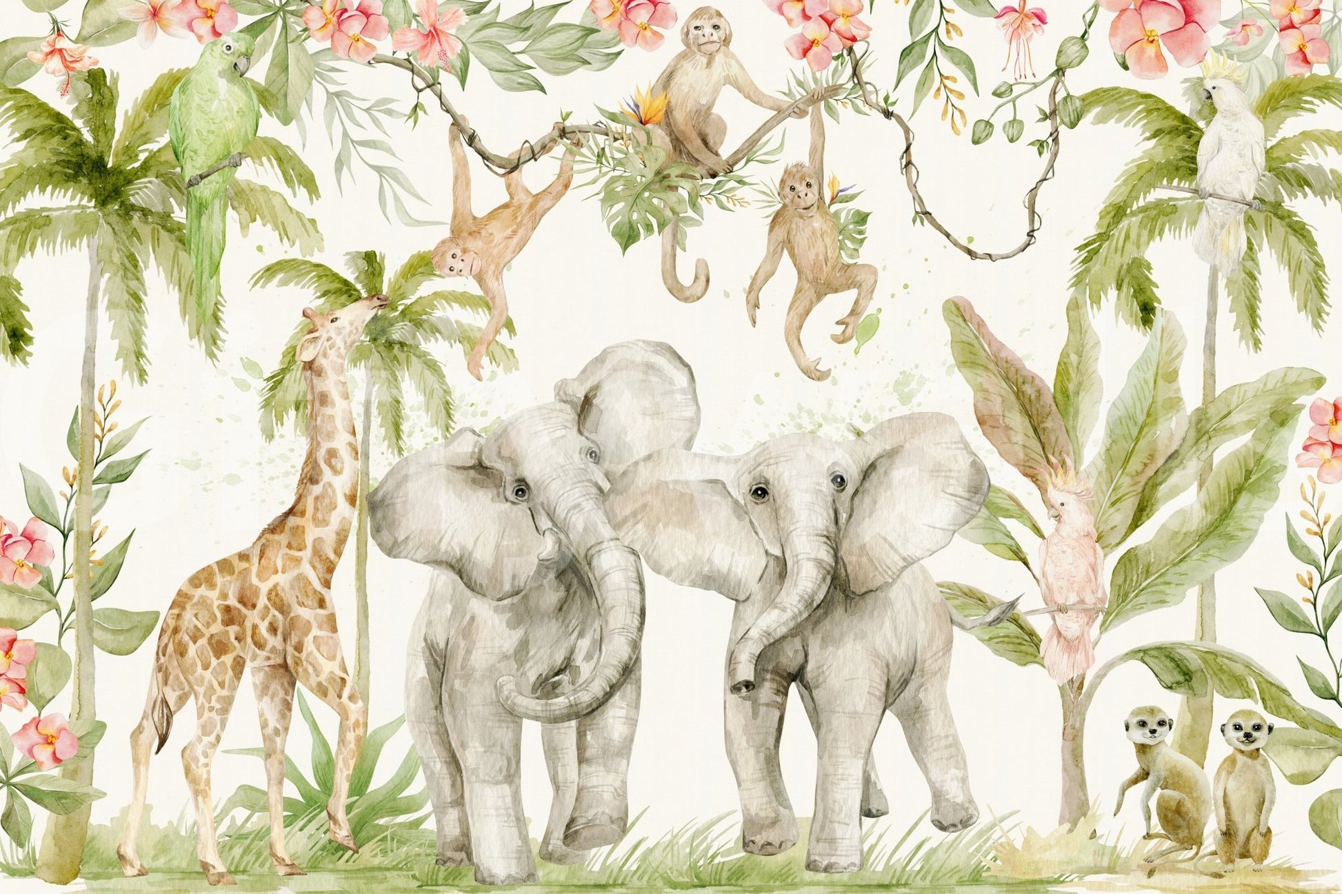 Stunning wildlife mural showcasing tropical paradise

