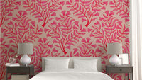Vintage botanical wallpaper with trumpet flowers, GD1866