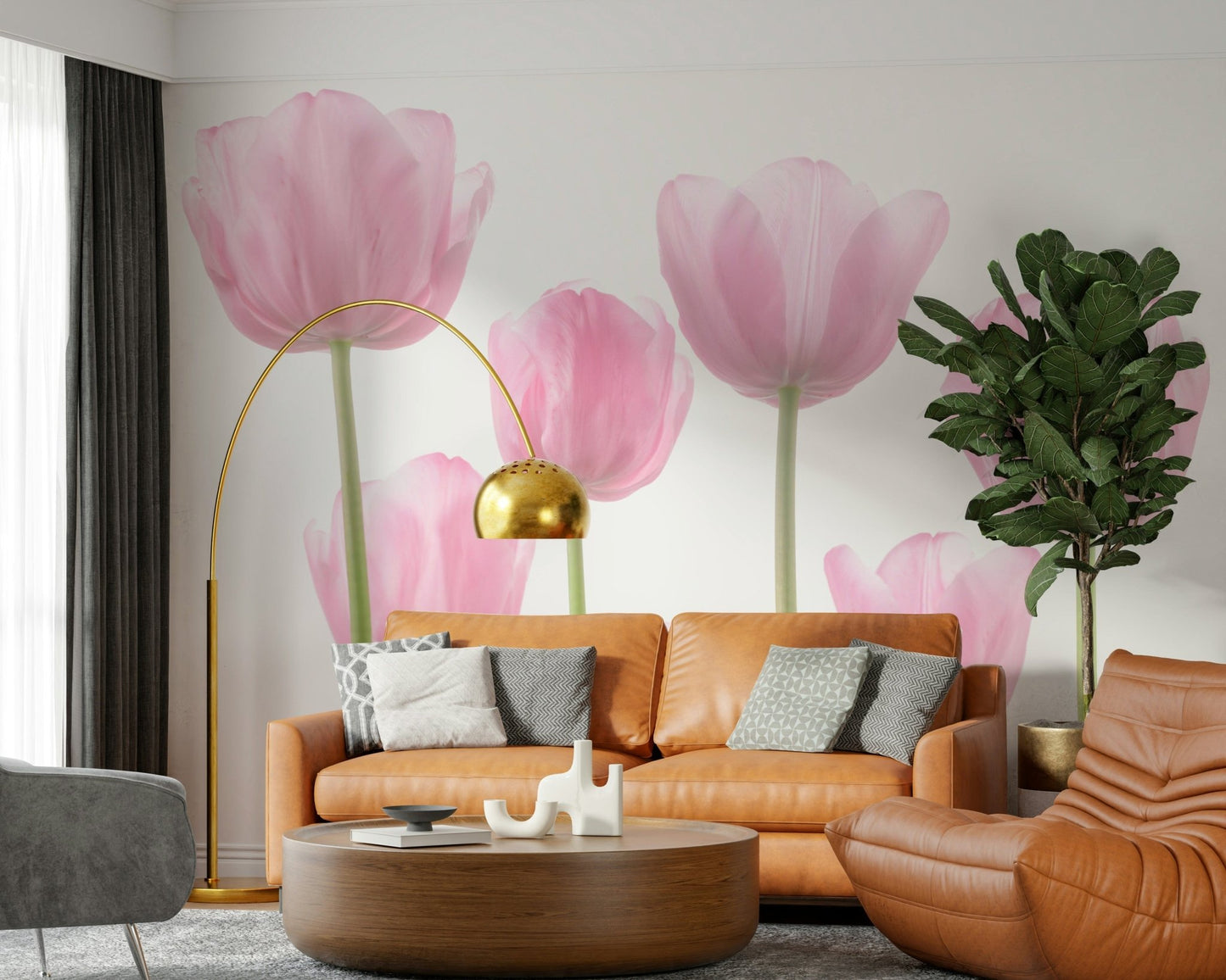 Tulip Bulbs product, soft focus pink flowers, beautiful botanical decor.
