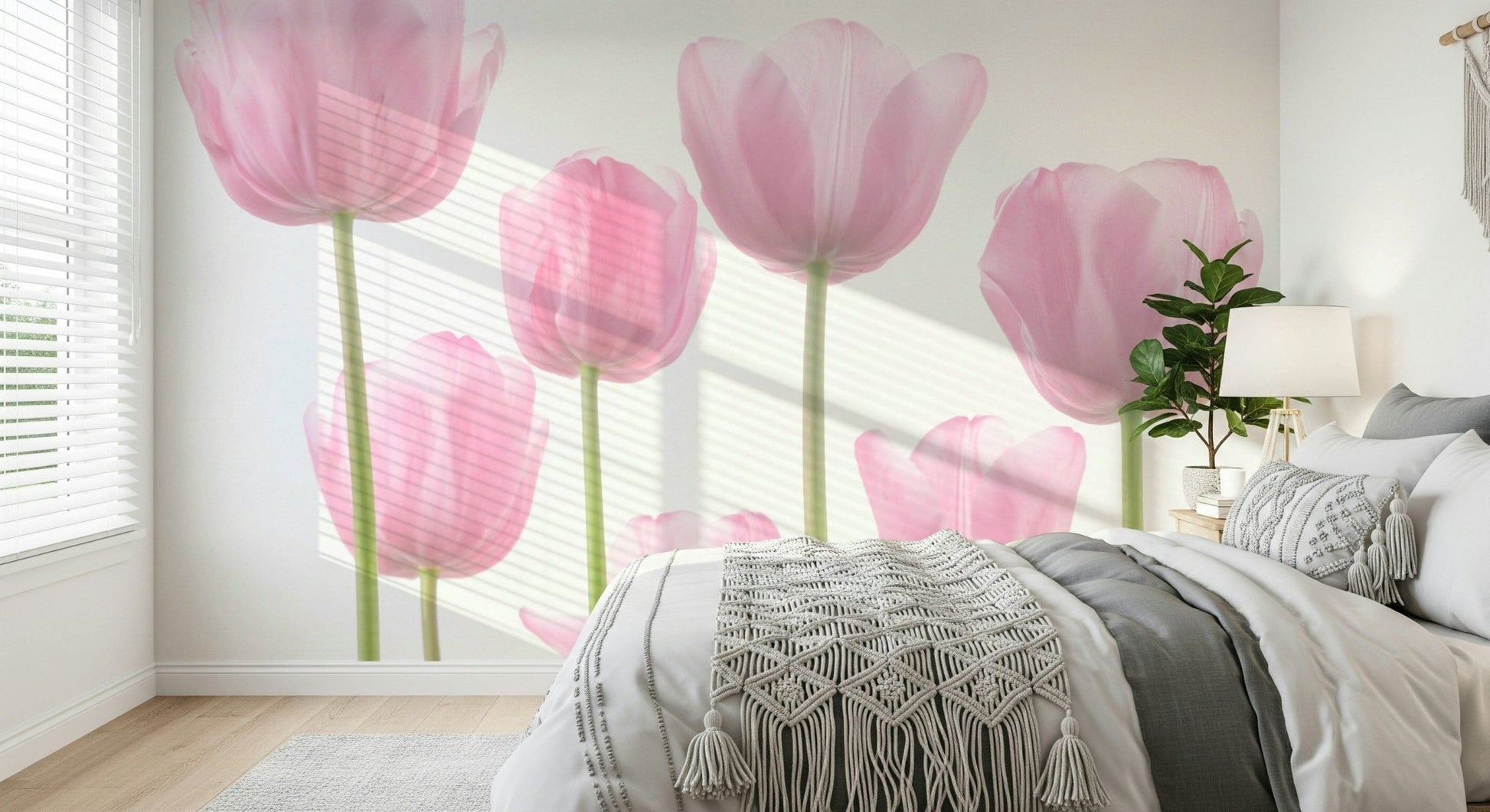 Vibrant pink tulip blooms, artistic nature photo, unique wallpaper view.