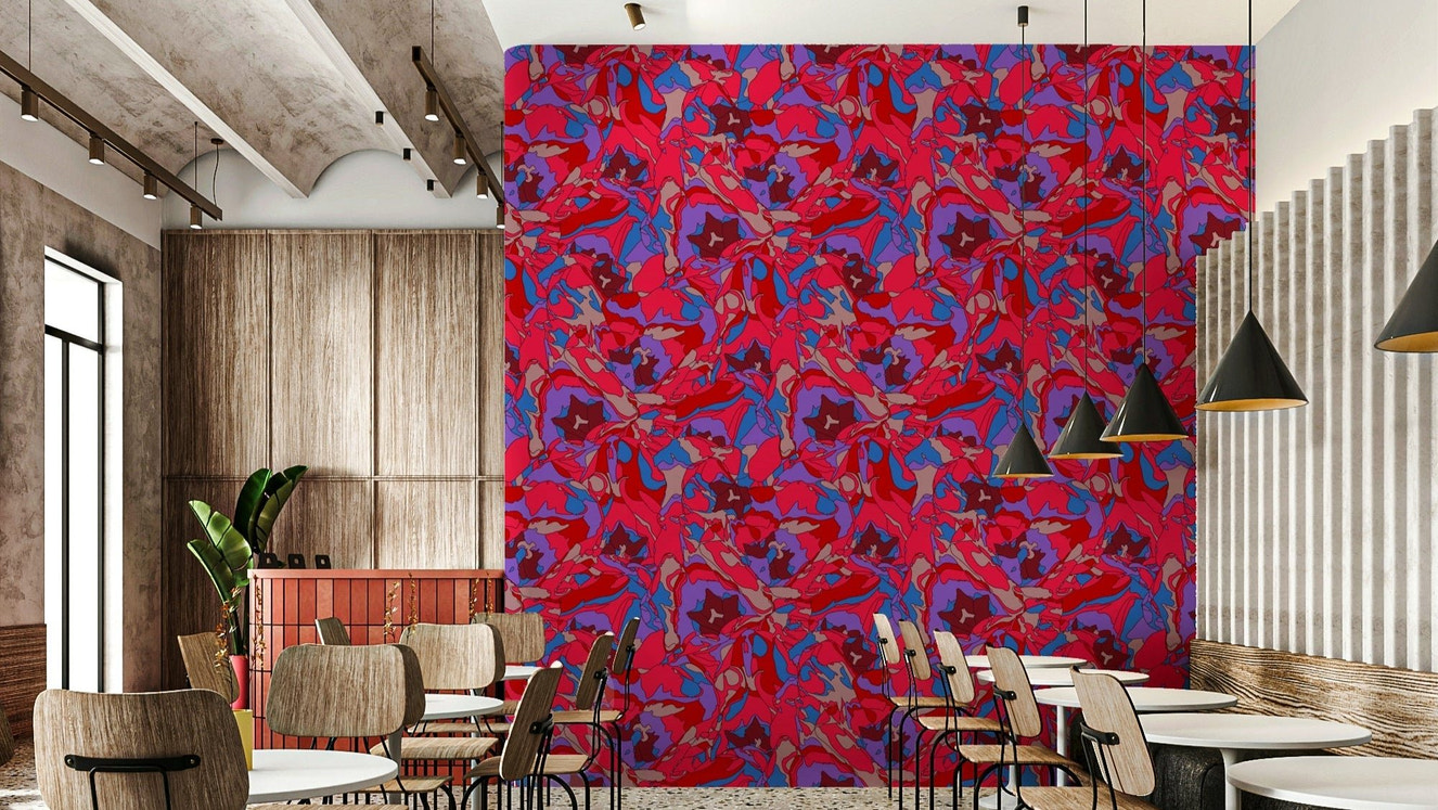 The design has a layered, graphic look with no sharp lines.

