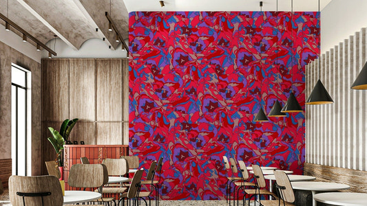 The design has a layered, graphic look with no sharp lines.

