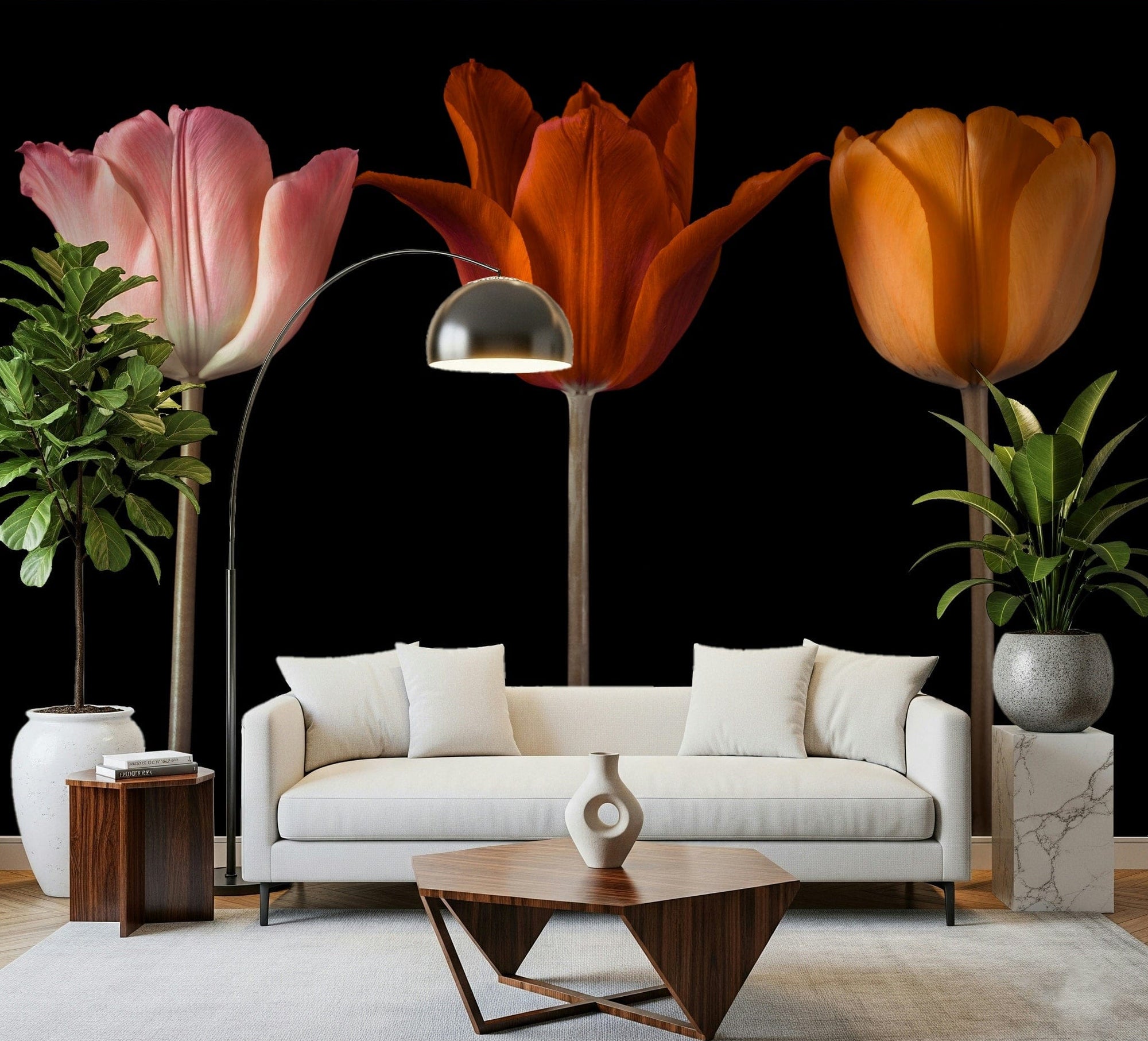 High-definition wall mural showing delicate petal textures., GD7712