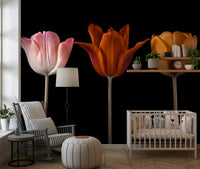 Modern floral wallpaper with vibrant and fresh garden imagery., GD7712