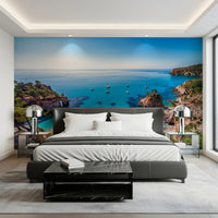 Clear water turquoise cove escape wallpaper for apartment