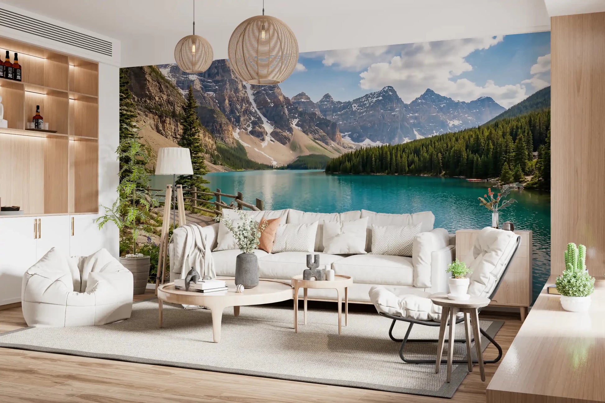 Turquoise Peaks & Pines Wall MuralGD9129