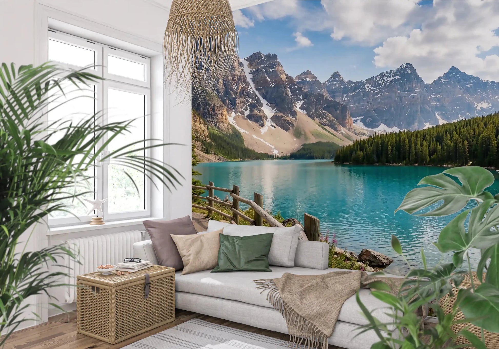 Turquoise Peaks & Pines Wall MuralGD9129