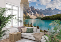 Turquoise Peaks & Pines Wall MuralGD9129