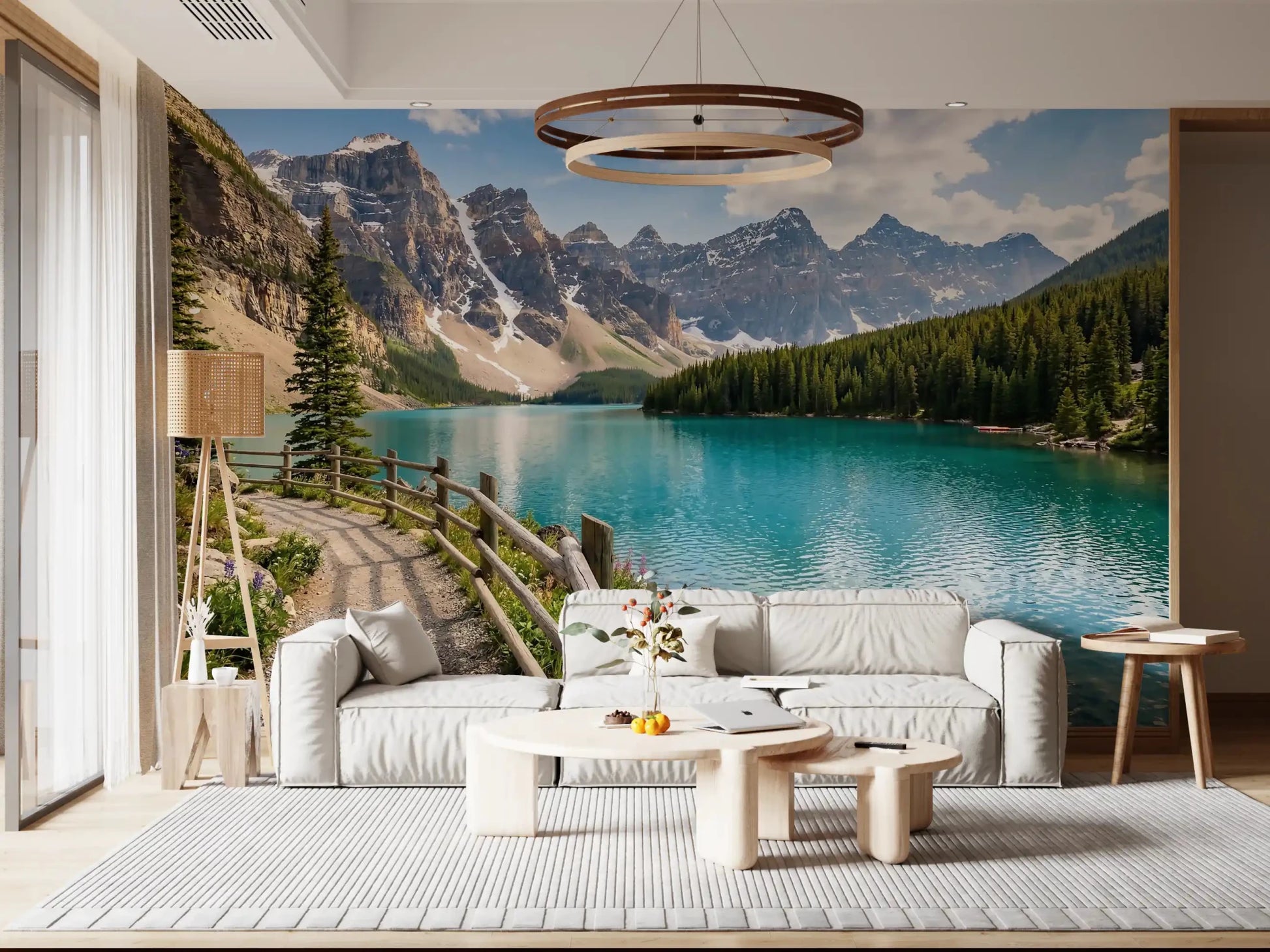 Turquoise Peaks & Pines Wall MuralGD9129