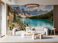 Turquoise Peaks & Pines Wall MuralGD9129