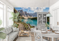 Turquoise Peaks & Pines Wall MuralGD9129