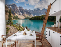 Turquoise Peaks & Pines Wall MuralGD9129