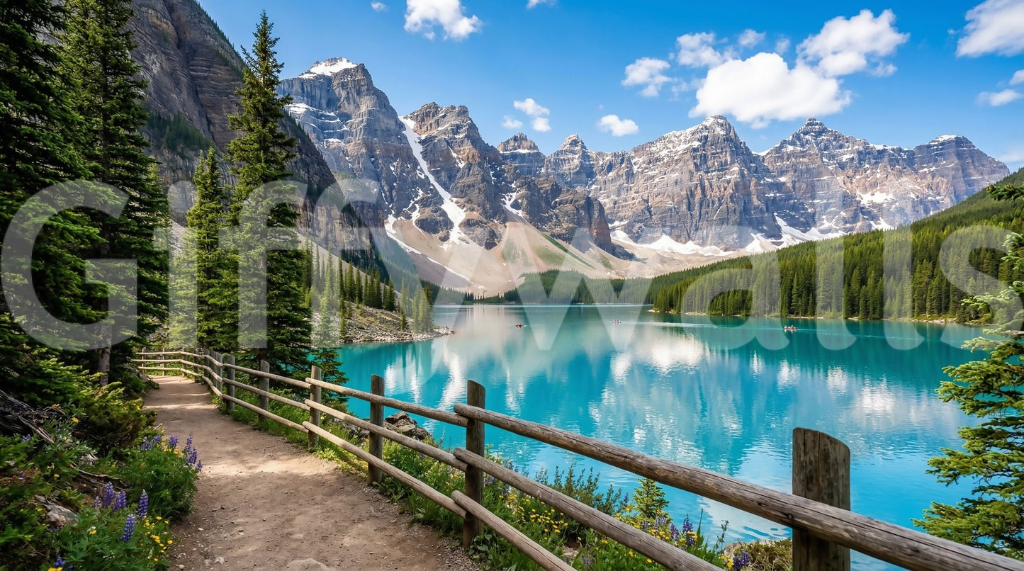 Clear sky and peaks in Turquoise Peaks Trail wall mural