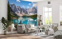 Pine trees and peaks in Turquoise Peaks Trail wall mural