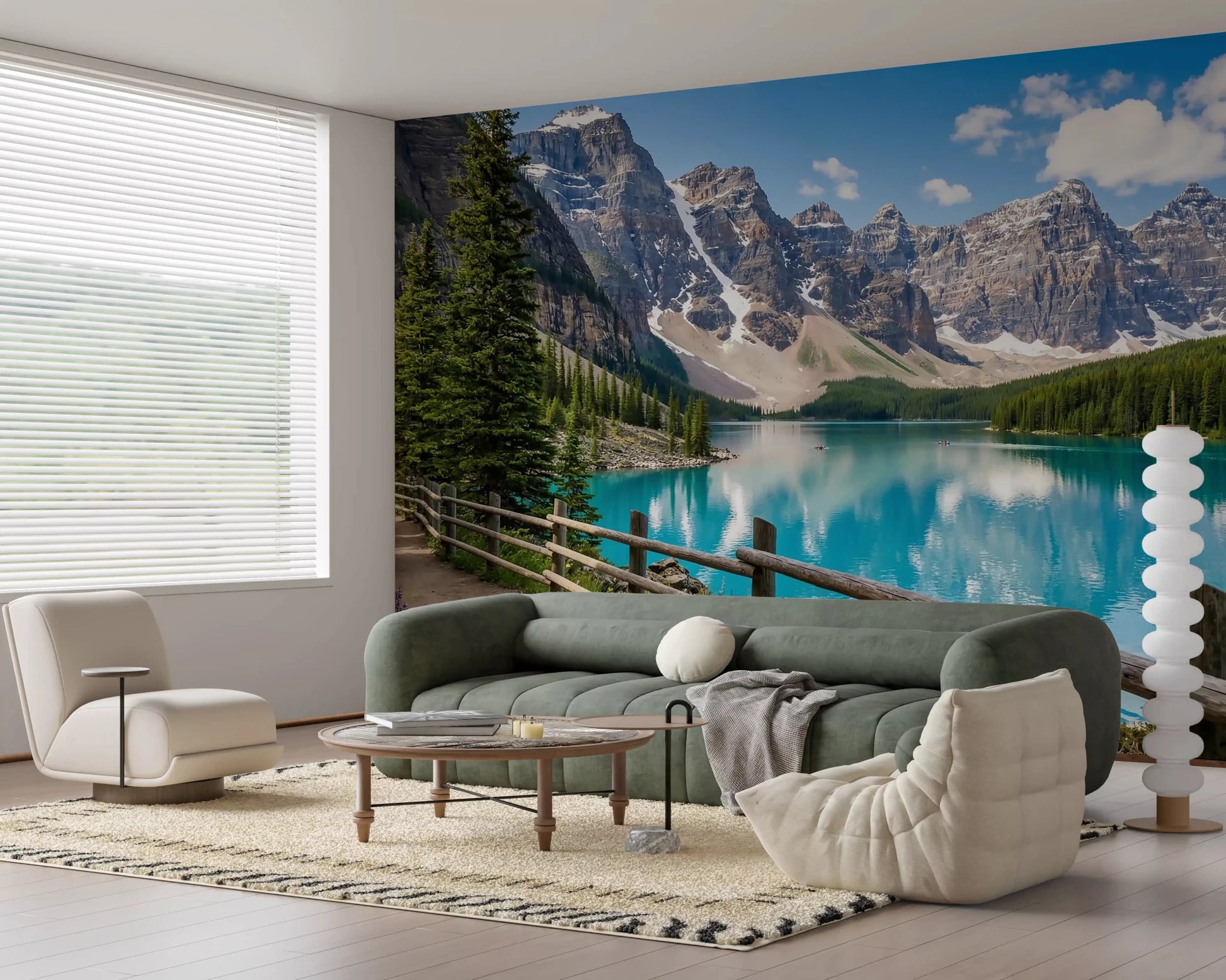 Scenic trail view in Turquoise Peaks Trail wall mural art