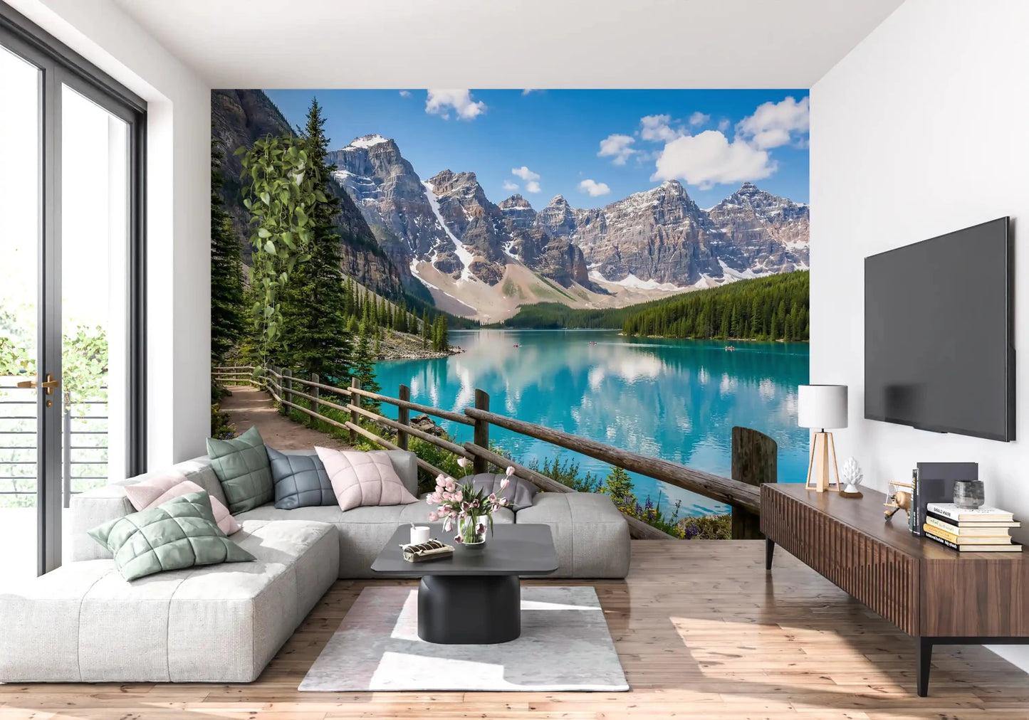 Nature scene in Turquoise Peaks Trail wall mural depth
