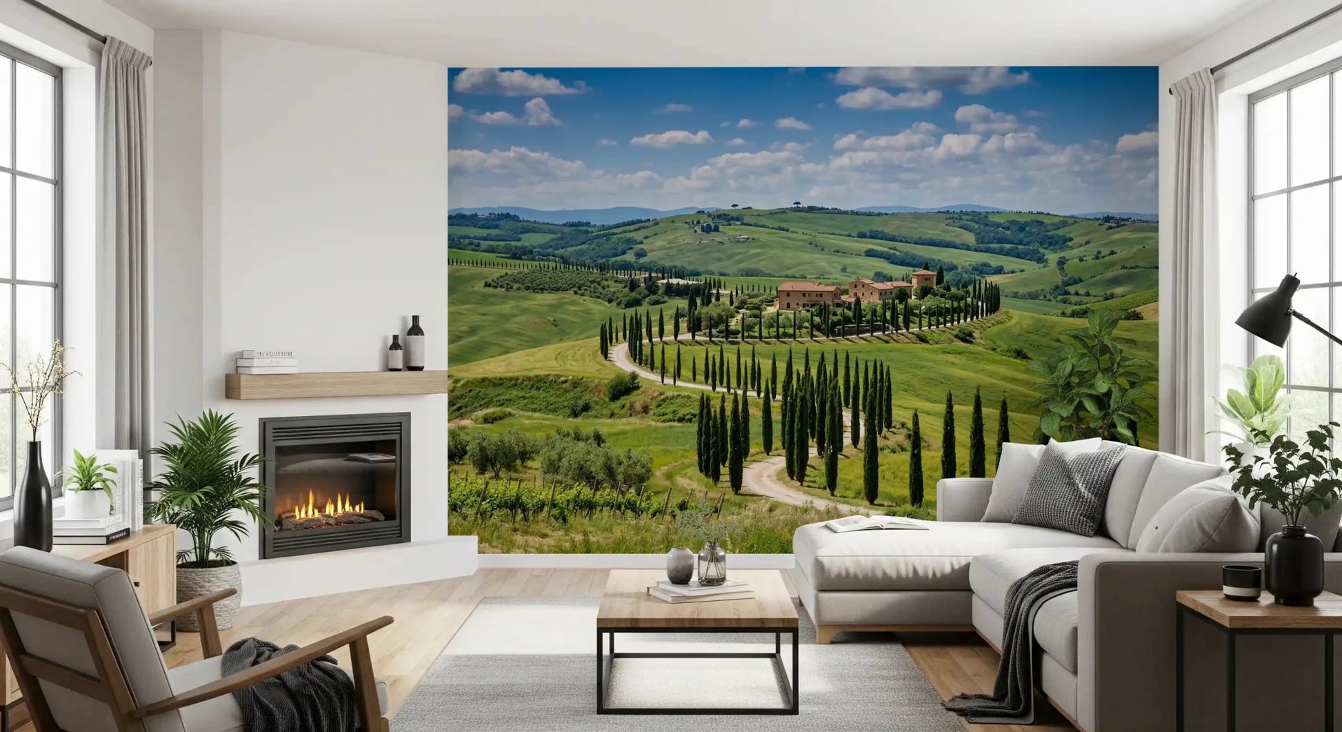 Tuscan Cypress Serenity Wall Mural
