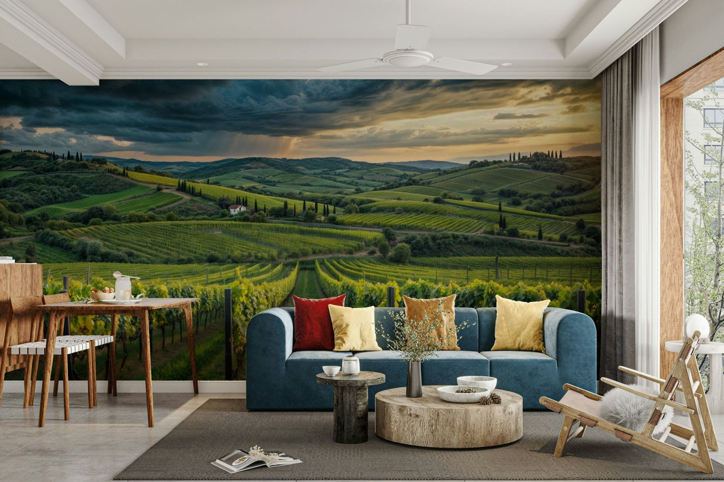 Dreamy Tuscan vineyard scene for walls

