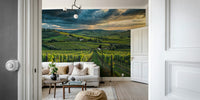 Serene Tuscan vineyard mural for homes

