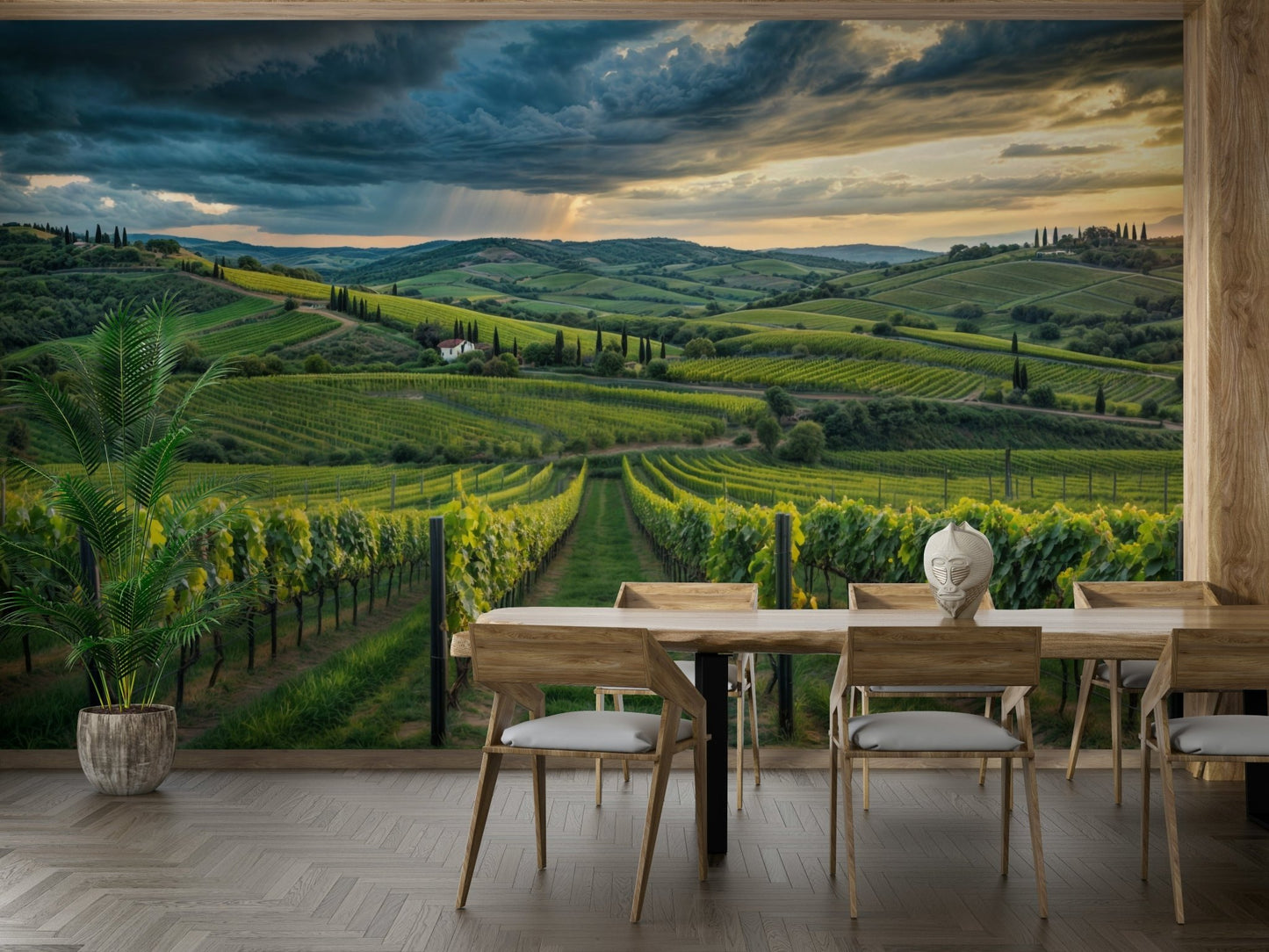 Tuscany vineyard landscape wall mural
