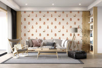 Living room glow softly through Pottery On Canvas wallpaper.⁠GD9583