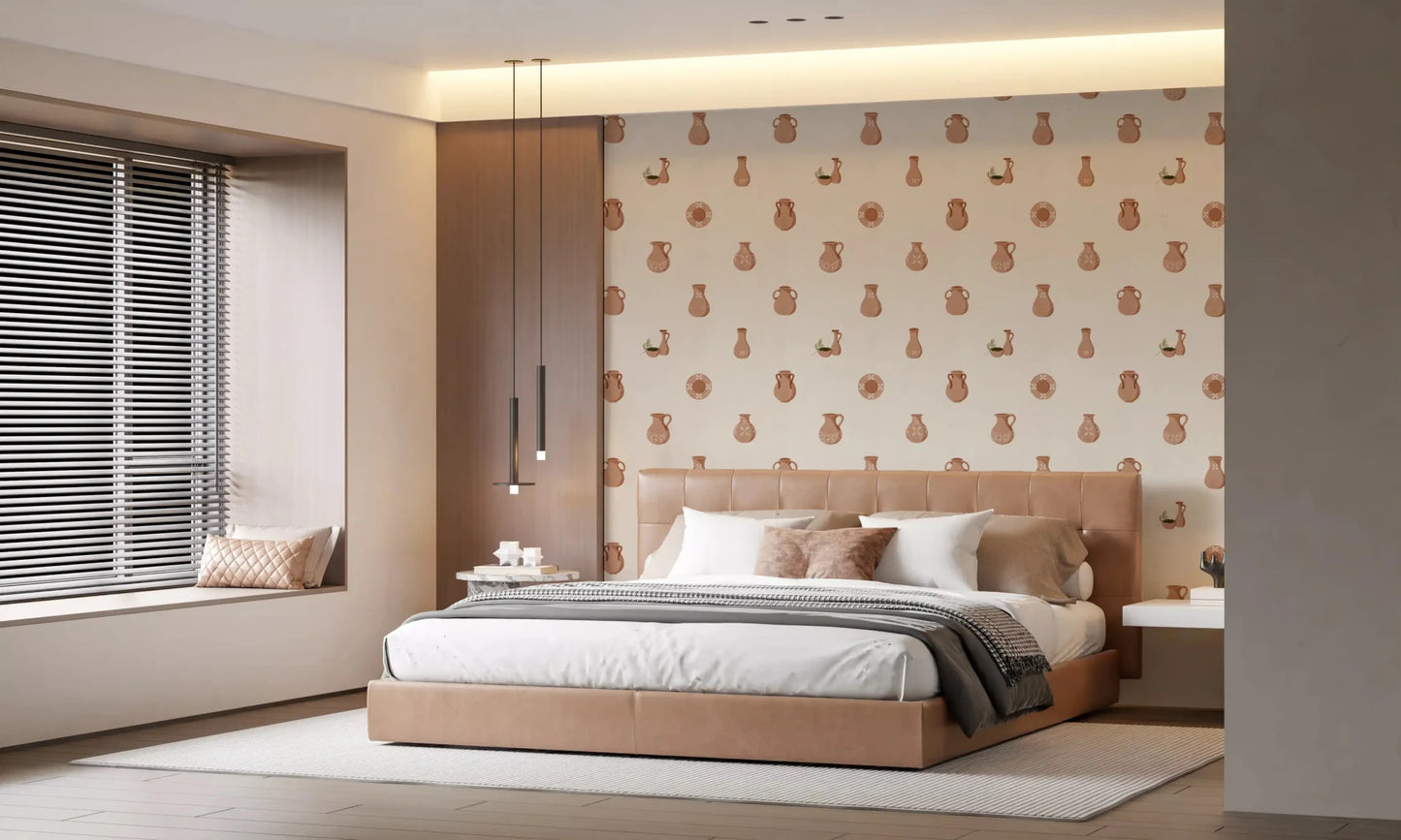 Bedroom gain warmth from Pottery On Canvas wallpaper.
⁠GD9583
