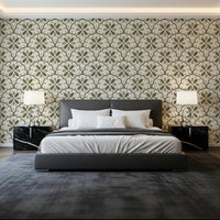 Master bedroom corners glow softly with Tuscany Olive wallpaper.
⁠GD9584