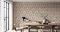 Peach and blush petals layer through Tuscany Terracotta wallpaper.⁠GD9585